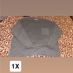 Cozy Blue Sweater with Pocket